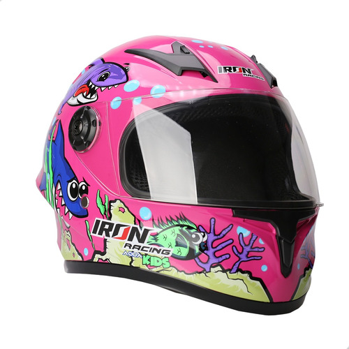 Casco Integral Para Niño Ir-109 Aqua Kids Rosa