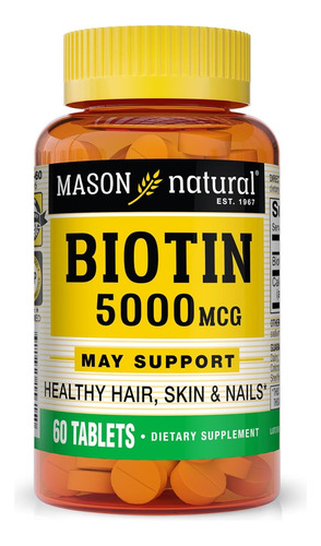 Mason Natural I Biotin I 5000mcg I 60 Tablets
