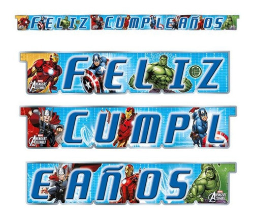 Guirnalda Feliz Cumpleaños Avengers Los Vengadores Cotillón