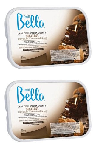 Depilatorio Depil Bella Cera 500g Negra - Kit C/ 2un