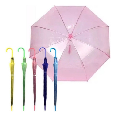24 Paraguas Transparente Sombrilla Portatil Lluvia Mayoreo