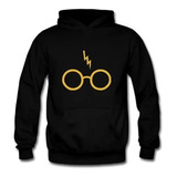 Poleron Canguro - Harry Potter; Lentes Y Cicatriz Nn