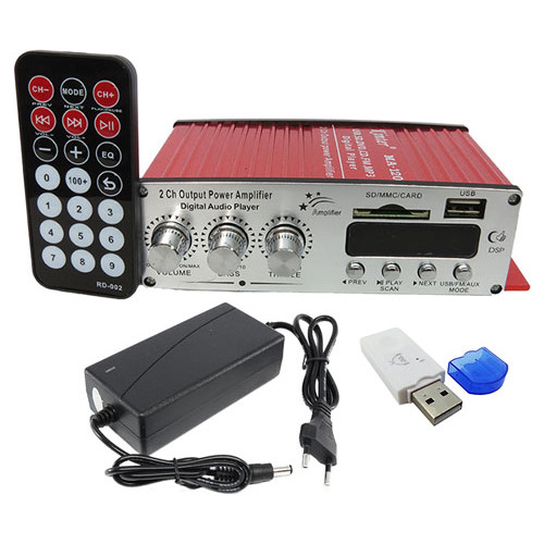 Mini Módulo Amplificador 2 Canais Fonte Adaptador Bluetooth
