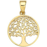 Pori Jewelers Colgante Delicado Del Árbol De La Vida De Oro 