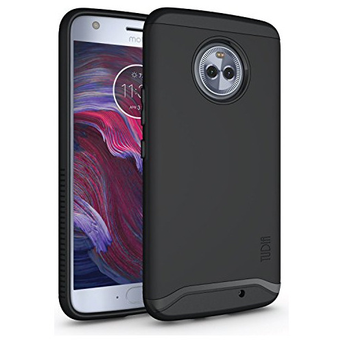Funda Color Negra Para Motorola Moto X4 Carcasa Doble Capa