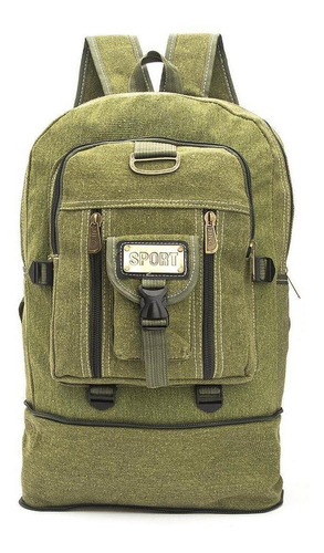 Mochila Lona Escolar Verde Grande 50l Unissex