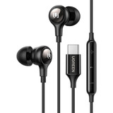 Auriculares Ugreen Usb-c Con Cable Android Con Aislamiento De Ruido, Color Negro