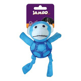Brinquedo Mordedor P/ Caes Pelúcia Bolinha Macaco Jambo Cor Azul