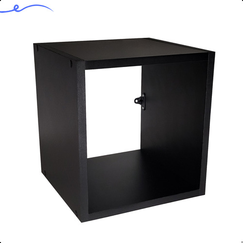 Nicho Quadrado Mdf Preto Sala Banheiro Quarto 30x30x30