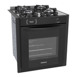 Fogão  De Embutir Venax  Gaudí Prisma Vítreo A Gás/elétrico 4 Queimadores  Preto 127v/220v Porta Com Visor 51.3l