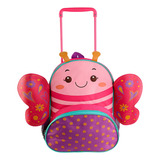 Mochila Escolar Infantil Borboleta Rodinhas Escolinha Creche