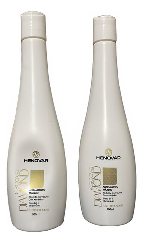 Kit 2  Henovar Escovas Diamond Alisamento Máximo 500 Ml