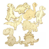 4 Recortes De Dinosaurios De Madera Animales Para Pintar