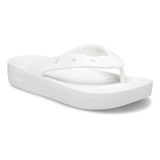 Sandalia Crocs Classic Platform Flip Flop Mujer Blanco