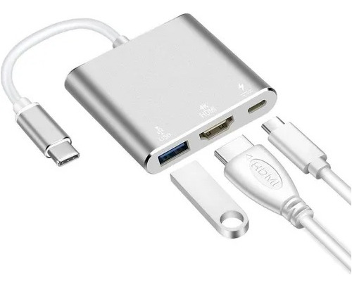 Adaptador Usb C Hdmi Hub Para Macbook Pro Usb 3.0 4k 3 En 1 