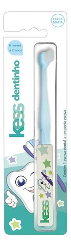 Escova Dental Bebê Kess Primeiros Dentinhos Azul Menino