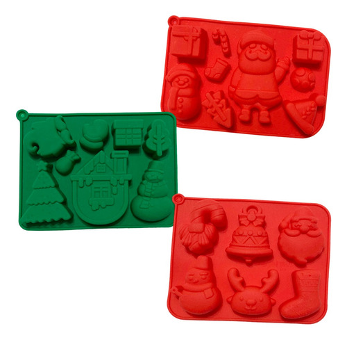 Moldes De Silicon Navidad Santa Claus Pino Reno Paq Oferta