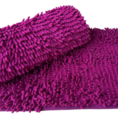 Tapete Macarrão Para Banheiro Absorve A Água 60x40 Cor Rosa