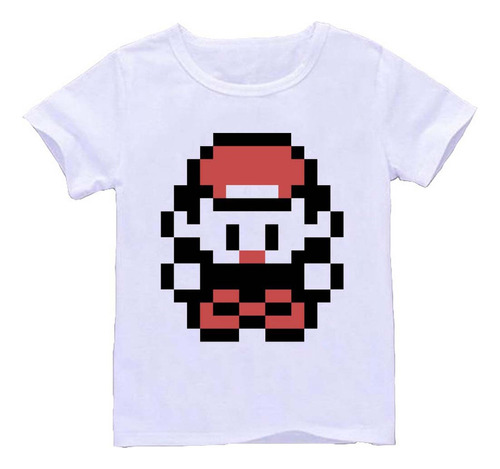 Remera Blanca Adultos  8 Bits Pixeles Pixel R22