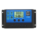 Controlador Carga Painel Solar 10a Usb 12/24v Pwm Automático