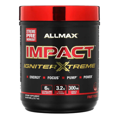 Allmax Nutrition Impact Igniter Extreme 40 Servicios Sabor Ponche | Meses sin interés