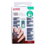 Unhas Postiças Kiss New York Quadrado Curto C/100 100ps12br