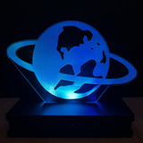 Lampara Led 3d Rgb Holograma Con Control Saturno Planetas