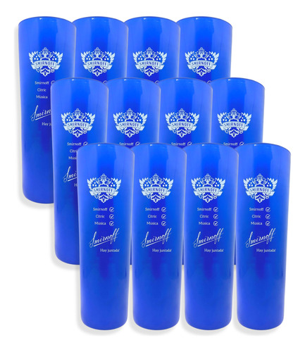 Vaso De Vidrio Diseño Smirnoff Azul 600ml Pack X12u