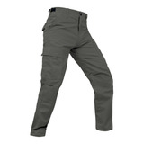 Pantalón Gris Táctico Militar Cargo Ripstop Anti Rasgaduras