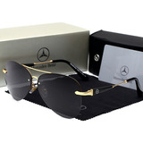 Gafas Marca Reggaeon Emblema Mercedes Benz 743  Negro Y Oro