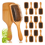 12 Piezas Cepillos De Pelo De Bambú Para Mujeres Cepillo De 