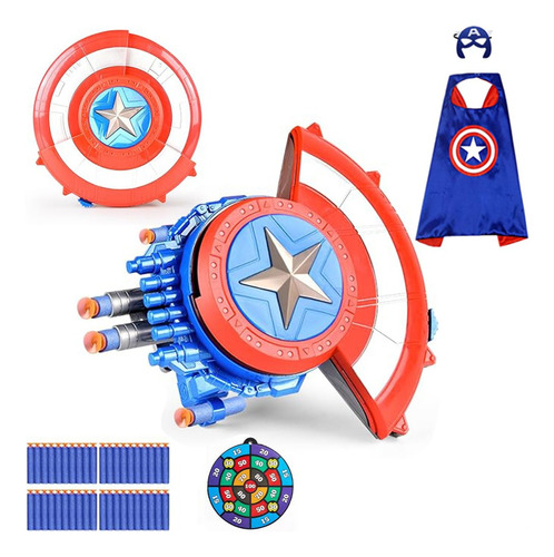 Juguetes Infantiles Capitán América Escudo Lanzador + Chal