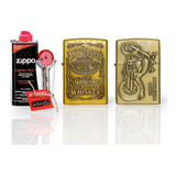 Kit Zippo / Gasolina, Piedra, Mecha + 2 Encendedores Jd-moto