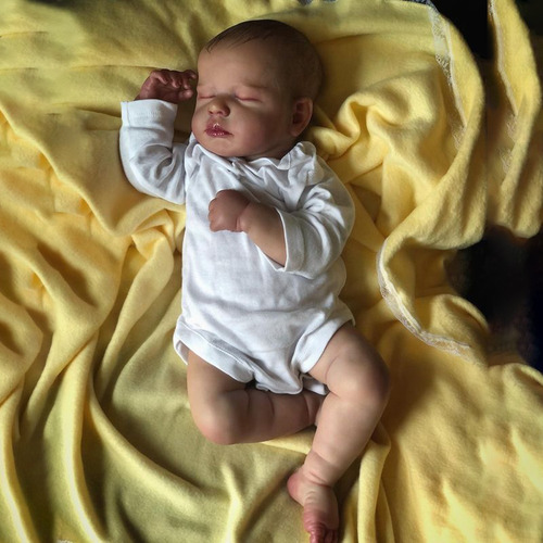 50cm Muñeca Bebé Reborn De Silicona Y Algodón Con Accesorios