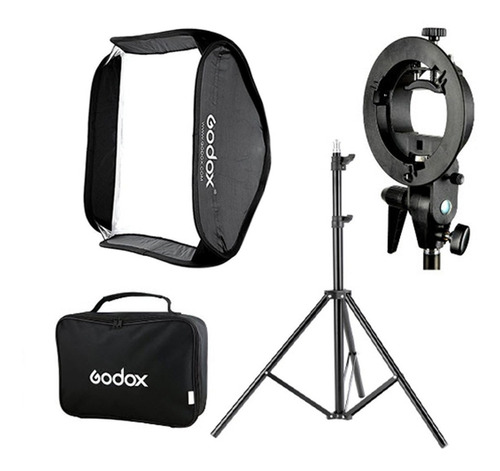 Kit Softbox S 80x80cm + Tripode Estudio Fotografia Flash