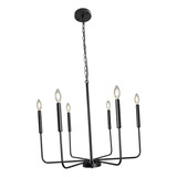 Lámpara Colgante De Vela Clásica Con Candelabro Negro