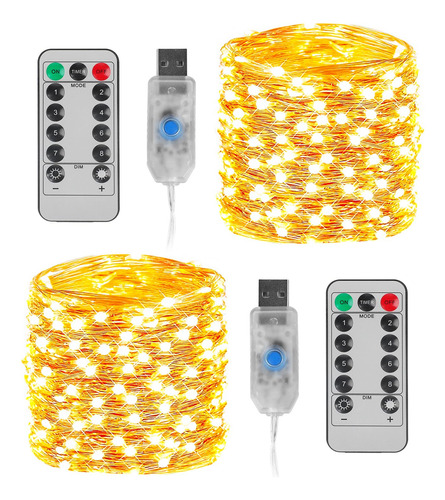 Guirnalda De Luces Led Usb, 44m 22m 200 Led2, 8 Modos 