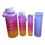 Kit Botellas Motivacionales Varios Colores X4