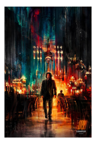 Póster John Wick Oficial Estilo Lienzo Pintura Art Realista