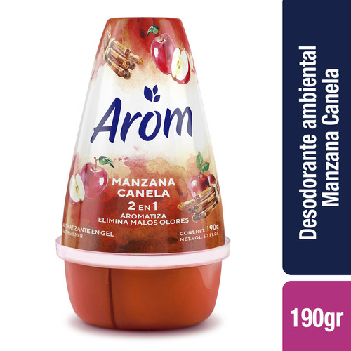 Desodorante Ambiental Cono Gel Arom Manzana Canela 190g