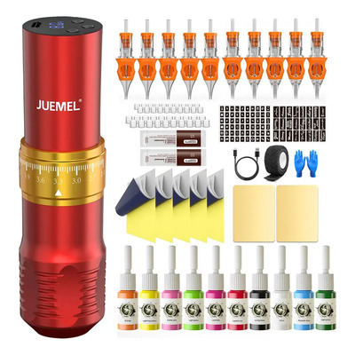Kit Tatuar Profesional Máquina Inalambrico 7 Carrera Ajustable 2.4-4.2mm Para Principiantes Juemel 2400mah | Envío gratis
