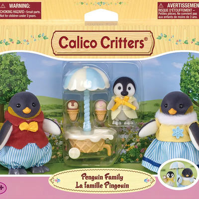 Calico Critters Familia Pingüino Waddle 3 Muñecos Articulados con Accesorios | Envío gratis
