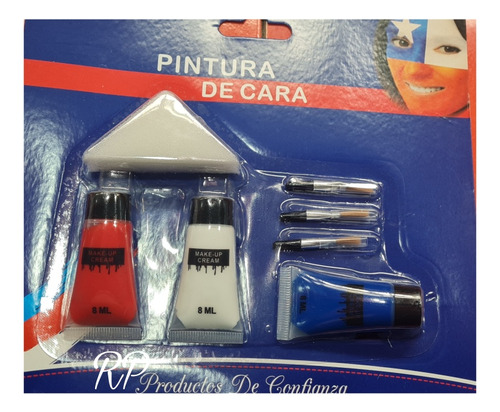 Pack Pintura De Cara Fiestas Patrias  Maquillaje+3pincel+esp