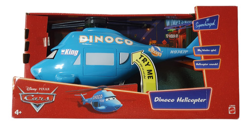 Pixar Cars Helicoptero Dinoco Con Mate Con Frases 35 Cm