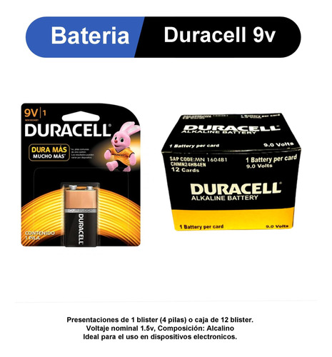 Bateria Duracell 9v