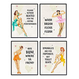 Bathroom Decor For Women - Bathroom Wall Art - Funny Vintage