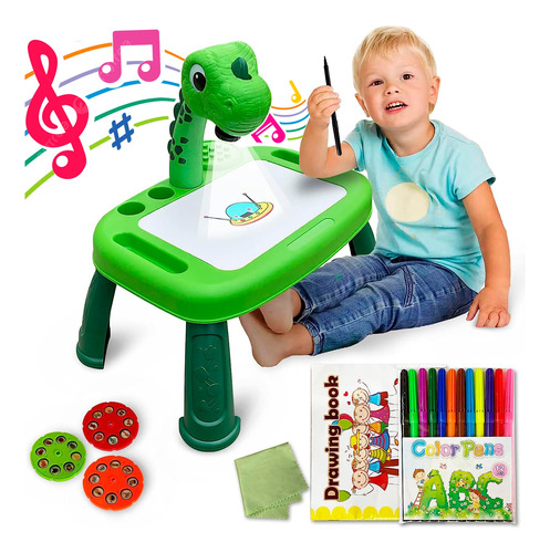 Mesa Criativa De Desenhar Projetora Infantil Interativa Dino