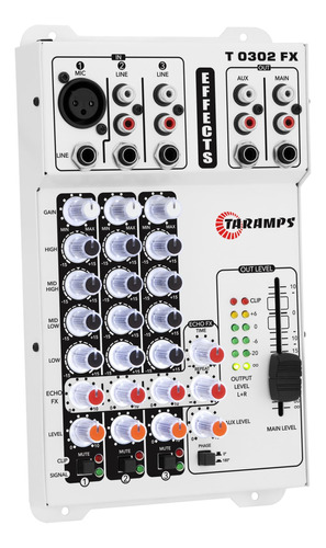 Mesa De Som Taramps T0302 Fx Led Branco Rca E P10 T 0302