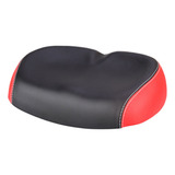 Asiento Bicicleta Amplio Cojín Suave Pu (negro & Rojo)