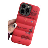Funda Puffer Para iPhone 11 Con Diseño (rojo)